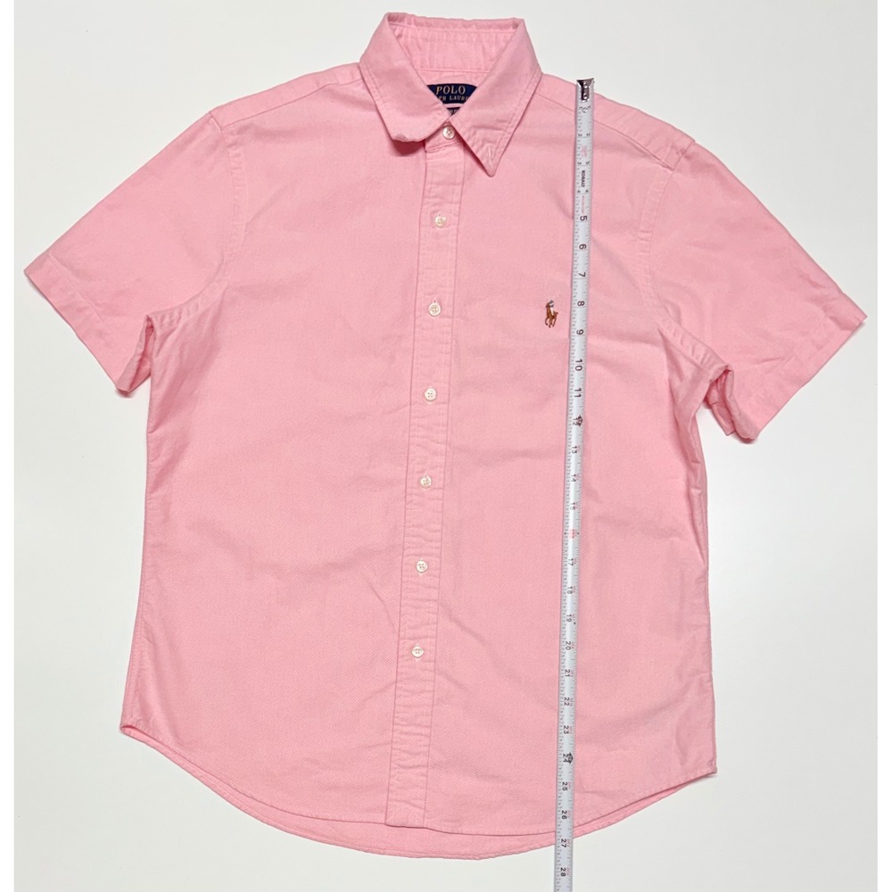 Polo Ralph Lauren Mens Pink Oxford Short Sleeve Button Down Shirt Classic Fit M
